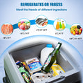 52Qt Car Freezer Portable Refrigerator With App Control And 6'' Off Road Wheels, 12V,45W Cooler Freezer,Low Noice Antique White Gray Plastic