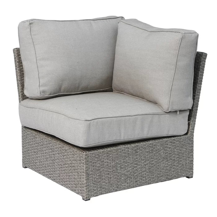 Shick Fully Assembled Corner Wedge Patio Chair With Cushions Yes Sectional Grey Rust Resistant Frame Stain Resistant Cushions Garden & Outdoor Modern Sofa Seating Groups Foam Wicker