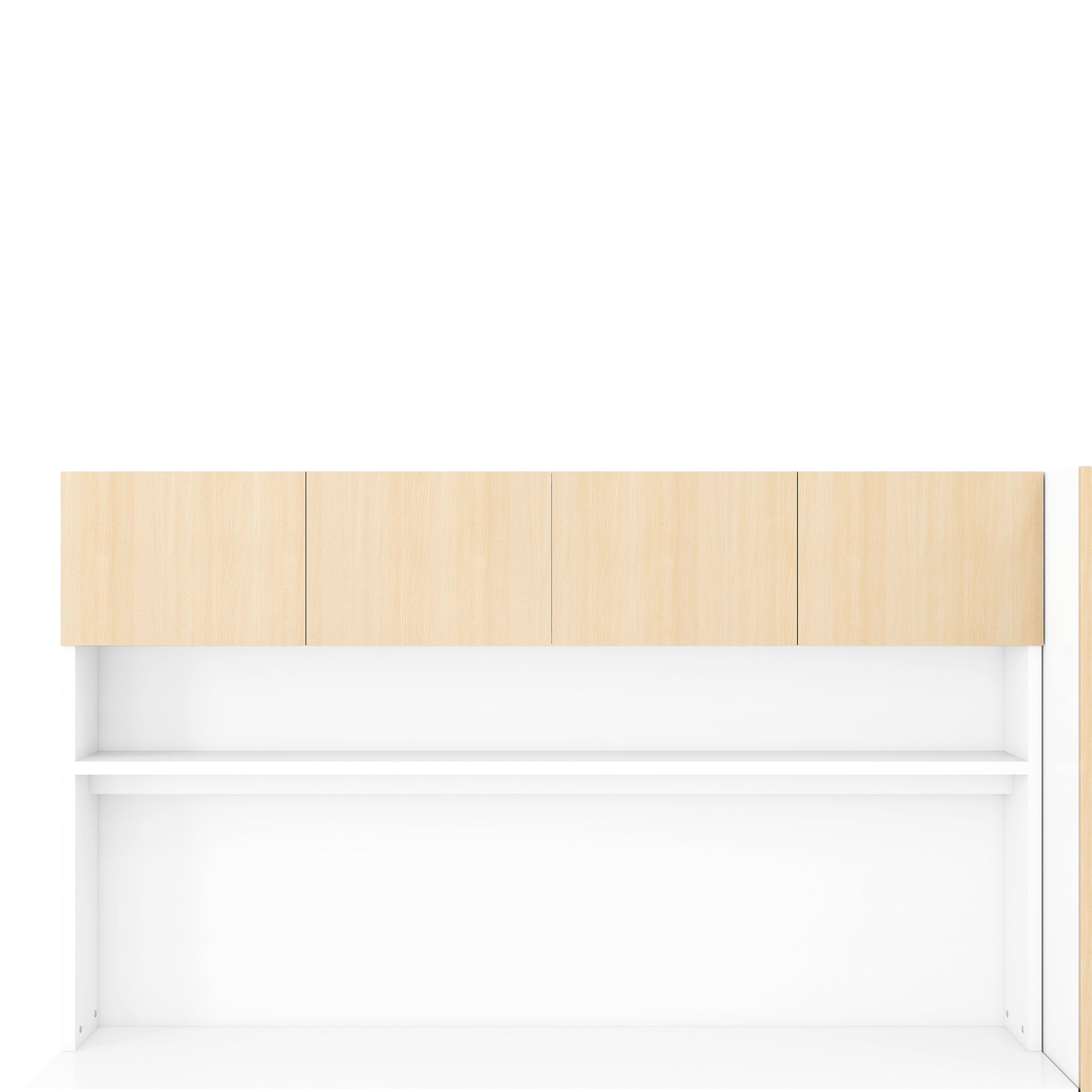 2 Door Wooden Storage Desk Wardrobe For Bedroom With Shelves And Drawers,Natural Natural Mdf Lvl