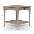 Sand Finished End Table With Storage Drawer Sand Solid Wood Mdf