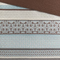 5 Piece Jacquard Quilt Set With Throw Pillows Blue Full Queen Full Blue Cotton
