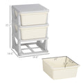 Qaba 3 Tier Kids Storage Unit, 3 Drawer Chest Toy Organizer Plastic Bins For Kids Bedroom Nursery Kindergarten Living Room For Boys Girls Toddlers, Cream White Cream White Plastic