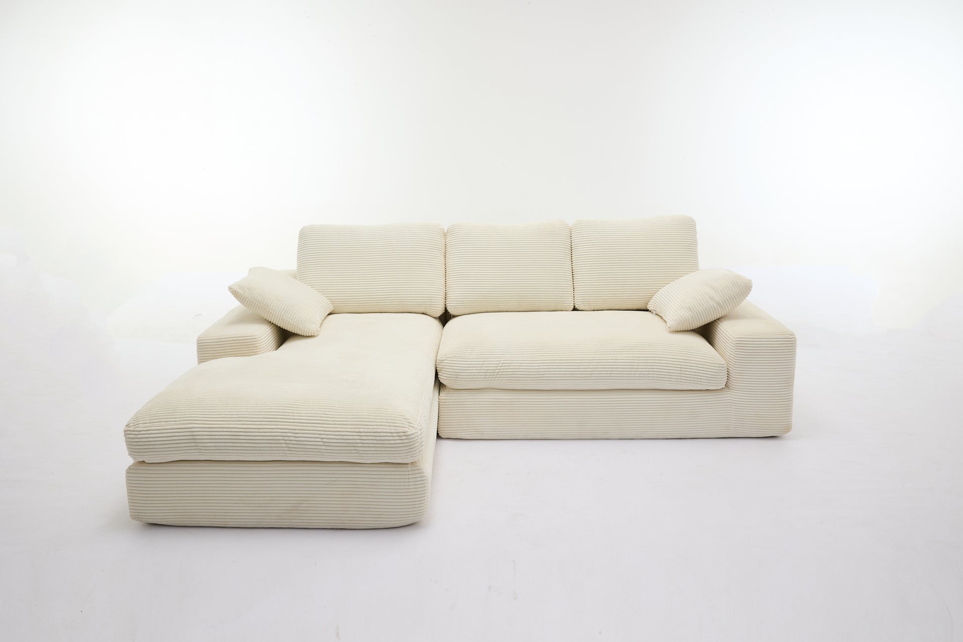 99*69" Modular Sectional Living Room Sofa Set, Modern Minimalist Style Couch, Upholstered Sleeper Sofa For Living Room, Bedroom, 2 Pc Free Combination, Installation Free Sofa, L Shape, White White Primary Living Space Soft Minimalist,Modern Foam Spring 4