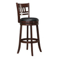 360 Degree Swivel Bar Chair Dark Cherry Finish Solid Wood Comfortable Footrest 1Pc Dining Furniture Cherry Dining Room Solid Wood