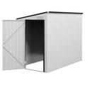 Outsunny 4' X 7.7' Metal Outdoor Storage Shed, Lean To Storage Shed, Garden Tool Storage House With Lockable Door And 2 Air Vents For Backyard, Patio, Lawn, White White Steel