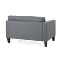 Mirod Comfy 3 Seat Sofa With Wooden Legs, Modern Style For Living Room And Study Charcoal Fabric 3 Seat