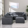 Modular Sectional Sofa, Convertible L Shaped Sofa Couch, Modular Sectionals With Ottomans, 6 Seat Sofa Couch With Reversible Chaise For Living Room. Chenille Grey Grey Chenille Fabric 6 Seat