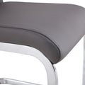 1 Table And 4 Chairs, Brown Tempered Glass Tabletop And Silver Metal Legs, Modern Minimalist Style Rectangular Glass Dining Table, Paired With 4 Modern Silver Metal Leg Chairs. 1123C 1162 Brown Seats 4 Glass