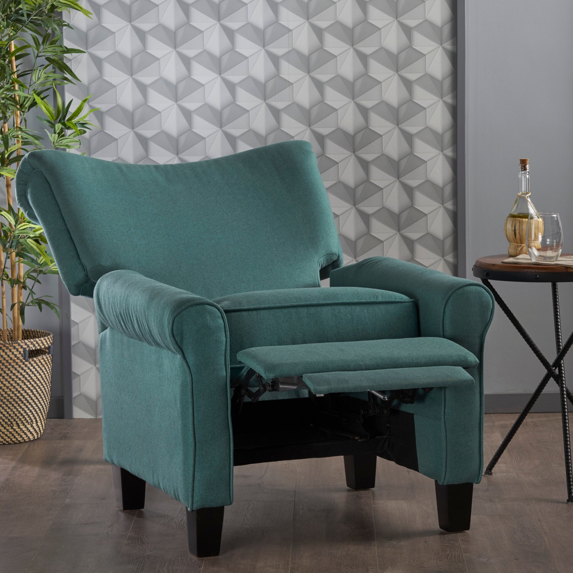 32.83" Wide Manual Standard Recliner Teal Fabric