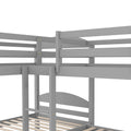 Twin L Shaped Bunk Bed With Trundle Gray Old Sku:Lp000024Aae Gray Solid Wood