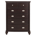 Dark Cherry Finish Classic Design Chest Of 5X Drawers Wooden Bedroom Furniture 1Pc Cherry Wood