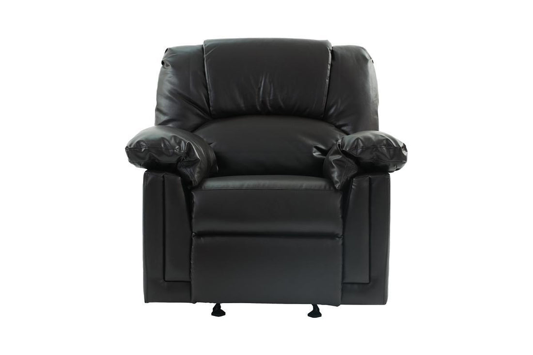 Motion Recliner Chair 1Pc Glider Couch Living Room Furniture Black Bonded Leather Black Primary Living Space Contemporary,Modern Recliners Solid Back Bonded Leather