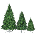 8Ft, 6Ft, 4Ft Pre Lit Green Pine Artificial Christmas Tree, Set Of 3 Hinged Xmas Trees With 820 Warm Yellow Led Lights And 2539 Branch Tips, Holiday Decoration For Home,Office And Party Green Pvc