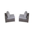 Minnesota 9 Piece Sectional Sofa Set With Cushions Fully Assembled Grey Mix Wicker