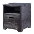 Antique Black End Table With Drop Down Door Antique Black Wood
