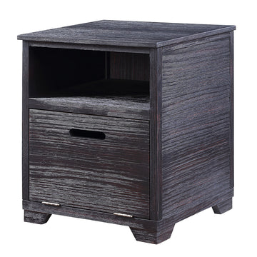 Antique Black End Table With Drop Down Door Antique Black Wood