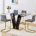 Table And Chair Set,Large Modern Minimalist Rectangular Glass Dining Table For 4 8 With 0.4