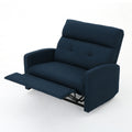 Recliner Chair Double Seats Navy Blue Fabric