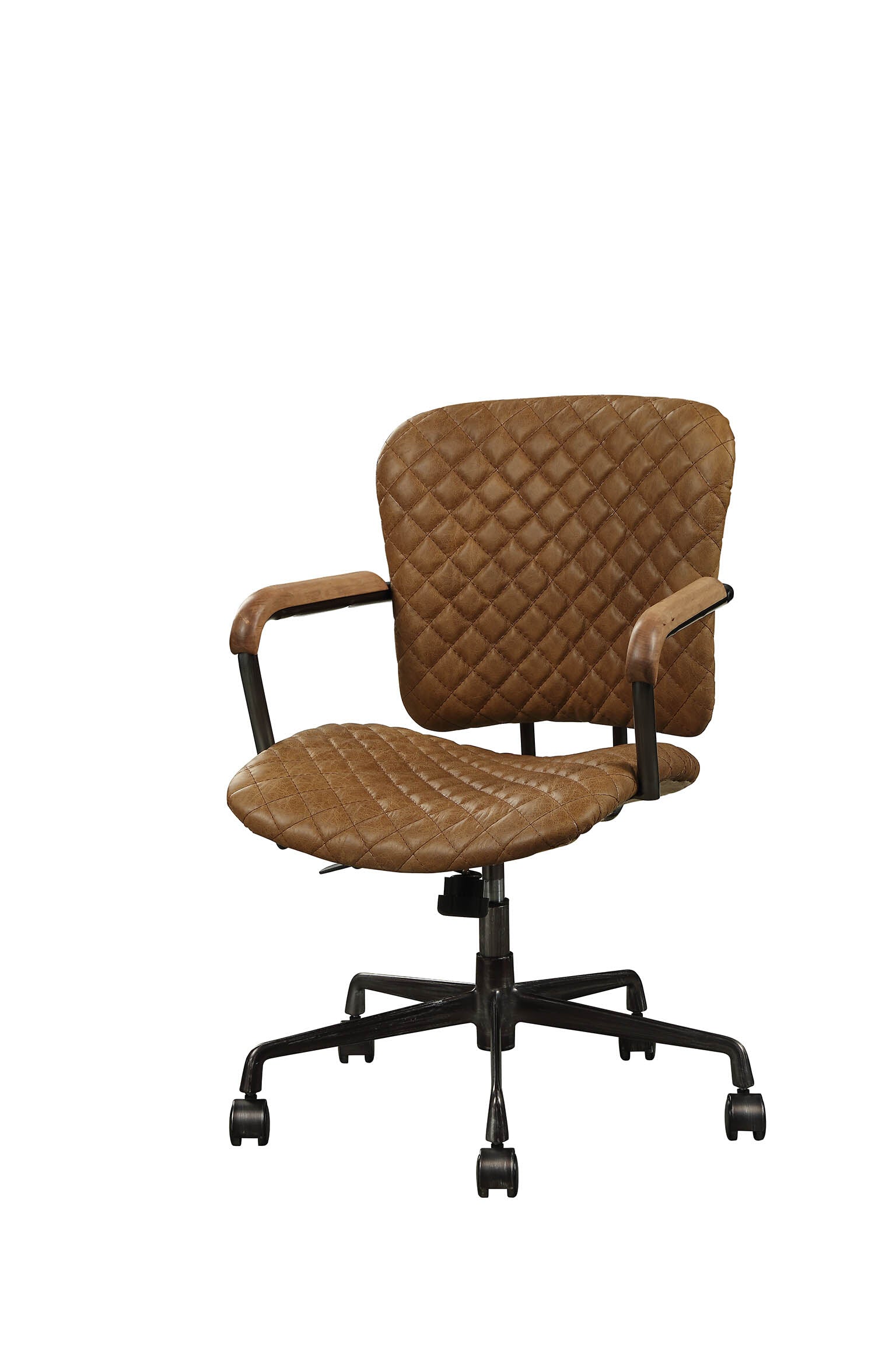 Coffee Swivel Office Chair Caster Solid Coffee Office Office Chairs Solid Back Swivel Genuine Leather