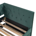 Twin Size Tufted Upholstered Daybed With Trundle, Velvet Sofabed With Rivet Design, No Box Spring Needed,Green Twin Green Velvet