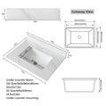 31 Inch Marble Vanity Top, White Vanity Top With Pre Drilled Faucet Holes, Bathroom Vanity Top With Undermount Rectangular Middle Sink And 4