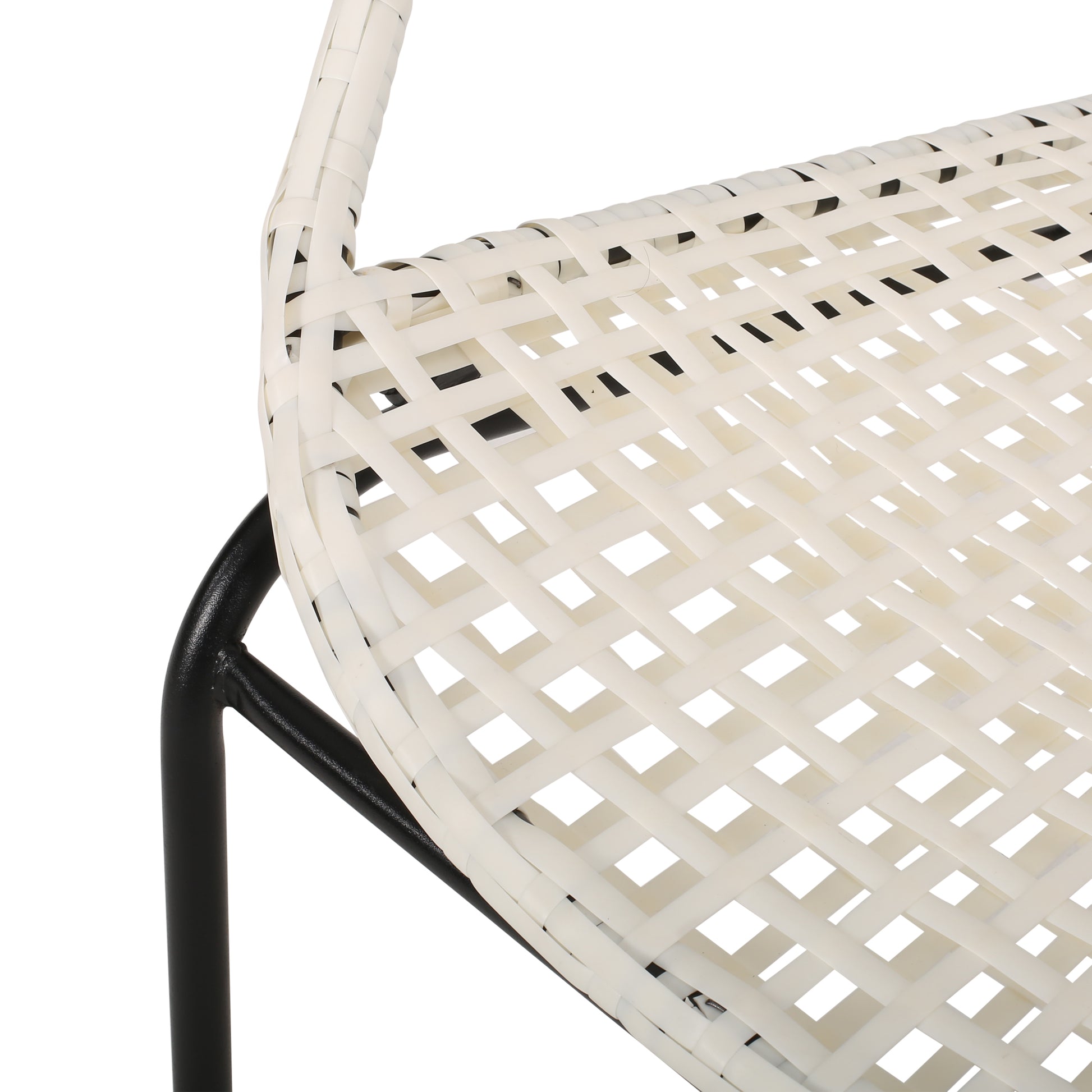 Java Outdoor Wicker Chair Set Of 2 White Iron