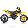 12V Kids Ride On Electric Toy Motorcycle,Rear Suspension,Twist Grip Throttle,Slow Start,Removable Training Wheels,Indie Music Box With Horn And Engine,Simulation Of Dirt Bike Modeling For Kids 3 8. Yellow 50 99 Lbs Polypropylene