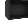 Black Rock Wall Cabinet With Open Storage Wall Mounted 1 2 Shelves Black Primary Living Space Wall Mounted Modern Particle Board