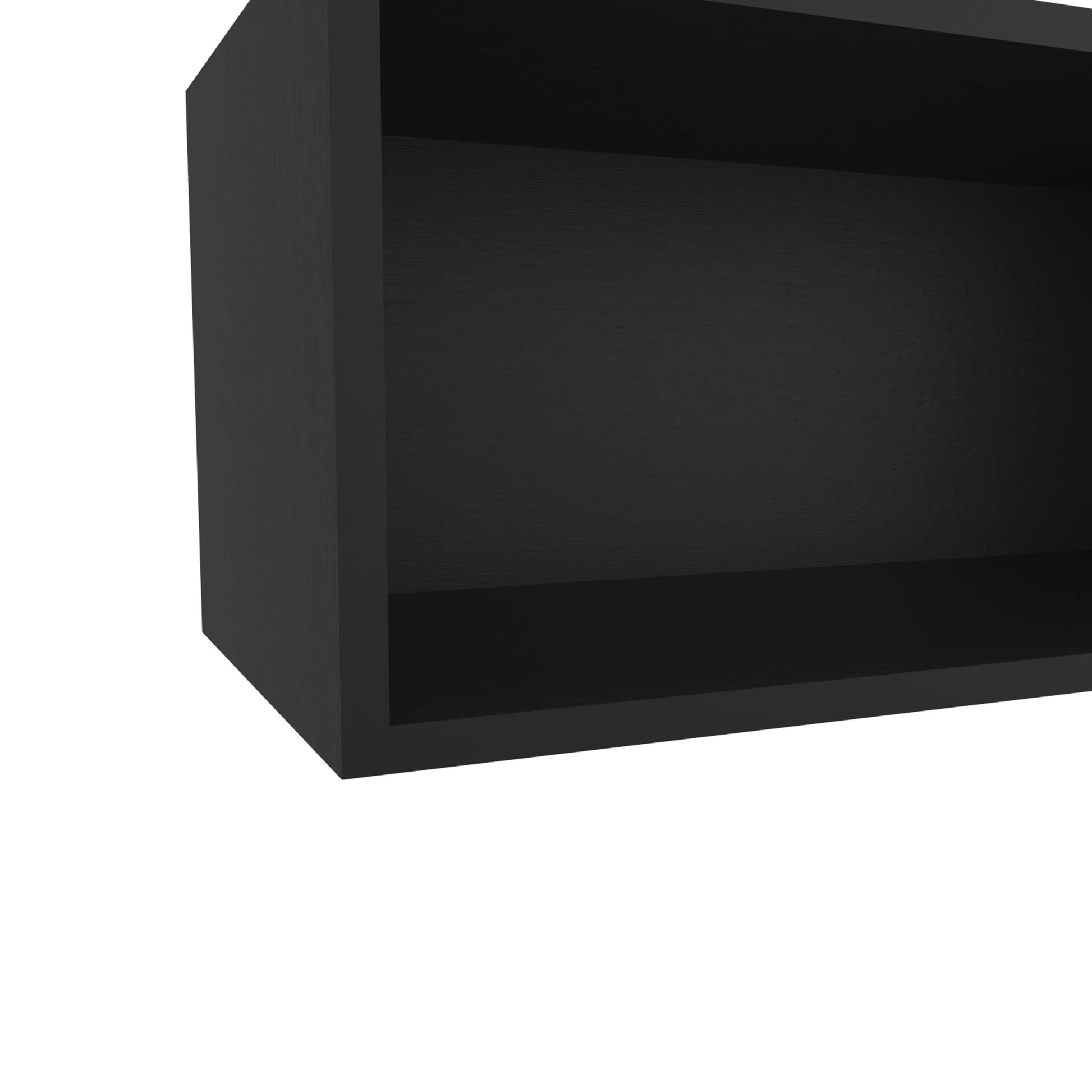Black Rock Wall Cabinet With Open Storage Wall Mounted 1 2 Shelves Black Primary Living Space Wall Mounted Modern Particle Board