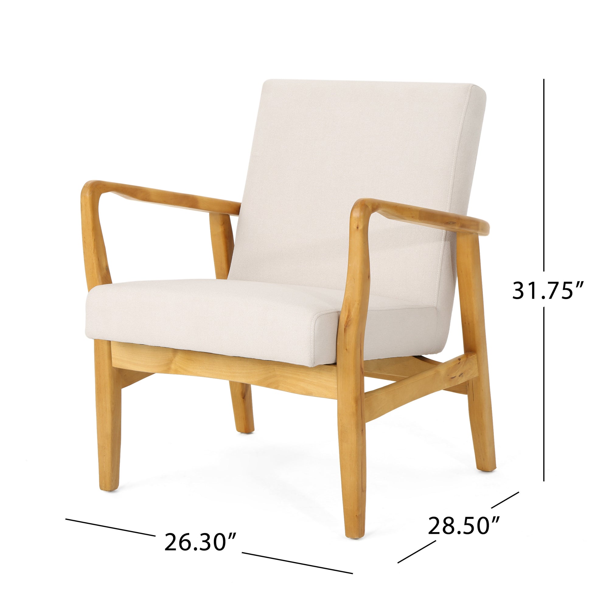 Club Chair Ivory Fabric