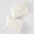 Tufted Cotton Chenille Medallion Fringe Coverlet Mini Set Off White Full Queen Full Off White Cotton