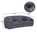 United We Win Corduroy Fabric, Two Cup Holders, Storage, Oversized Two Seat, Solid Wood Frame, High Quality Sponge Filling, Curved Placement Sofa Dark Gray Corduroy 2 Seat