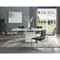 Grey And Chrome Side Chair With Metal Base Set Of 2 Solid Grey Silver Dining Room Modern Side Chair Solid Back Set Of 2 Fabric Metal