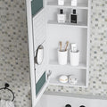 15'' W X 36'' H Surface Frameless Mirror Bathroom Medicine Cabinet, Left Opening Door White Engineered Wood