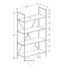 Bookshelf, Bookcase, 4 Tier, 48