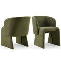 Modern Accent Chair Green Single Sofa Chair,Upholstered Side Chair Teddy Comfy Reading Chair For Dining Room Bedroom Living Room Reception Green 2Pc Green Primary Living Space Modern Set Of 2 Foam Teddy