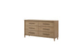 Casual 6 Drawer Dresser Sand Finish Sand Solid Wood Mdf