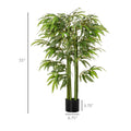 Homcom 4.5Ft Artificial Bamboo Tree, Faux Decorative Plant In Nursery Pot For Indoor Or Outdoor D Cor Green Plastic