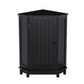 Black Bathroom Cabinet Triangle Corner Storage Cabinet With Adjustable Shelf Modern Style Mdf Board Black Mdf