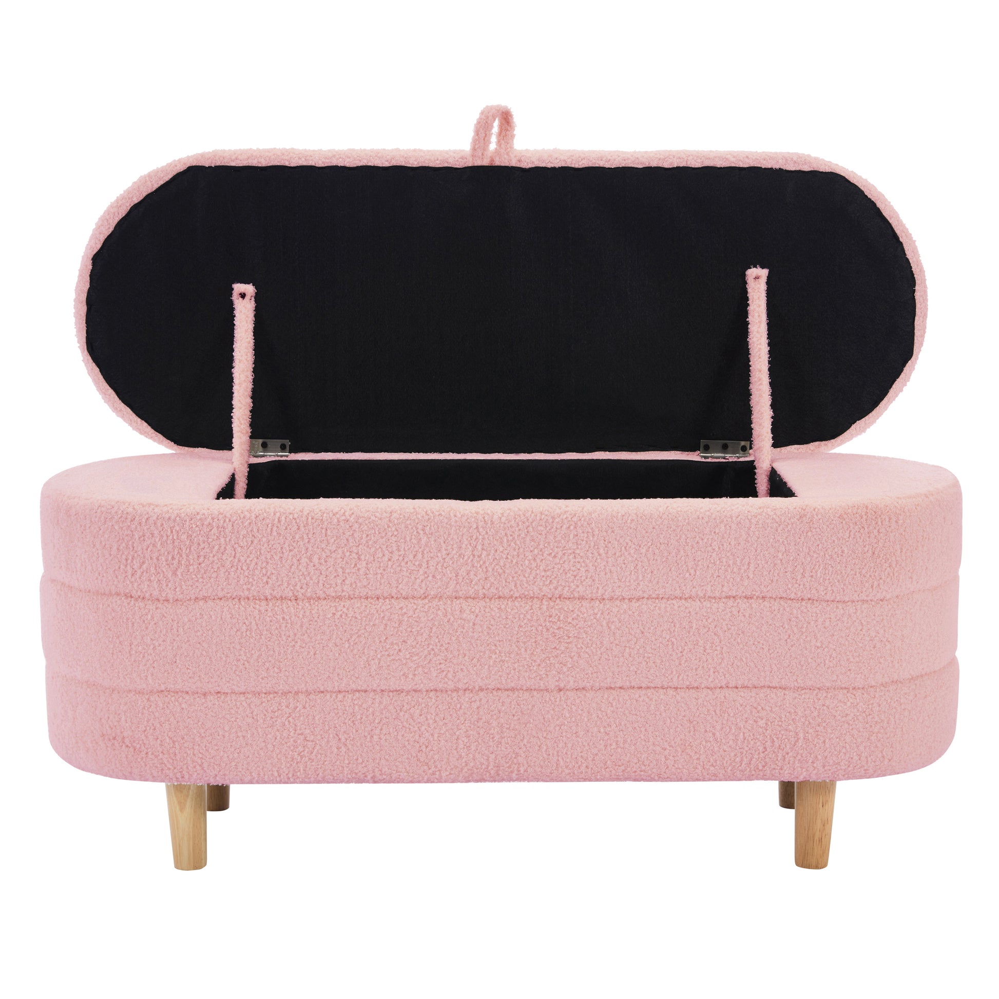 2 Pieces Bedroom Sets Full Size Flower Shaped Upholstered Led Platform Bed With Storage Ottoman Sherpa Fabric, Pink Full Pink 2 Piece Set Wood