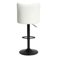 Swivel Bar Stools Set Of 2,Height Adjustable Counter Stool,Modern Armless Faux Leather Barstool Chairs With Backs For Kitchen Island White Leather