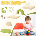 10Pcs Kids Couch For Playroom, Baby Climbing And Crawl Foam Play Set, Foam Climbing Blocks Convertible Sofa ,Kids Play Couch, Indoor Climbing Structure For Toddlers, Infant, Kids, Pre School Yellow Foam