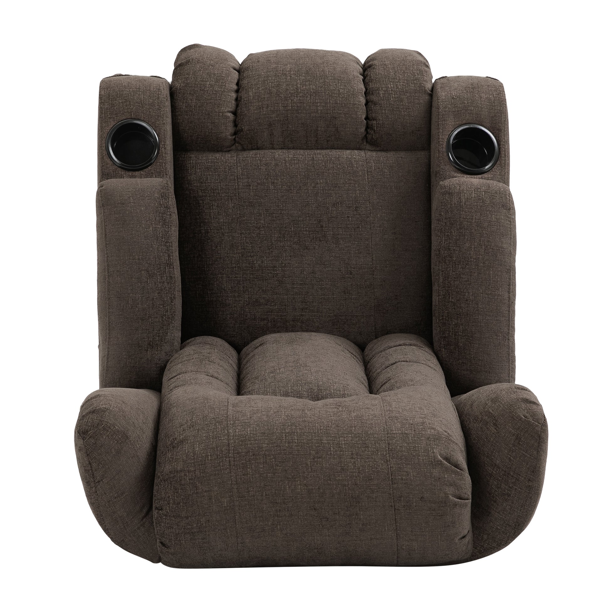 Massage Recliner Brown Fabric