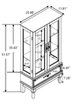 Curio Cabinet Lighted Glass Cabinet Glass Wine Cabinet Curio Display Cabinet With Adjustable Glass Shelves 2 Doors And 1 Drawer Cabinet Sideboard With Bulb Included Antique White Antique White Mdf Glass