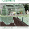 Outsunny 6' X 3' X 3' Portable Greenhouse, Garden Green House With 2 Pe Plastic Covers, Steel Frame And 2 Roll Up Windows, Green Green Steel