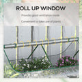 Outsunny 6' X 3' Galvanized Raised Garden Bed With Mini Pvc Greenhouse Cover, Outdoor Metal Planter Box With 2 Roll Up Windows For Growing Flowers, Fruits, Vegetables And Herbs, Light Gray Light Grey Plastic
