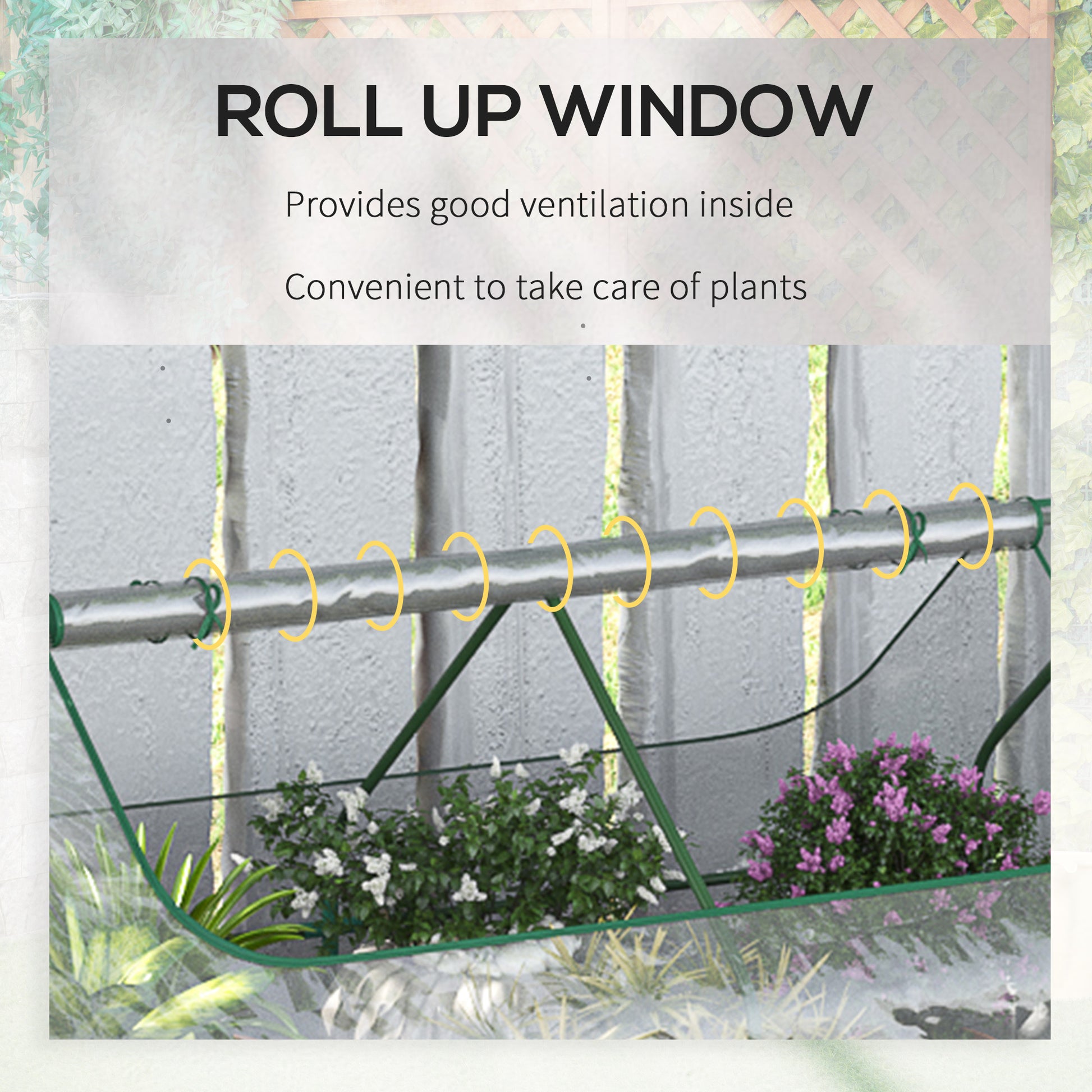 Outsunny 6' X 3' Galvanized Raised Garden Bed With Mini Pvc Greenhouse Cover, Outdoor Metal Planter Box With 2 Roll Up Windows For Growing Flowers, Fruits, Vegetables And Herbs, Light Gray Light Grey Plastic