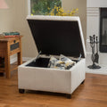 Richmond Kd Storage Ottoman Beige Fabric