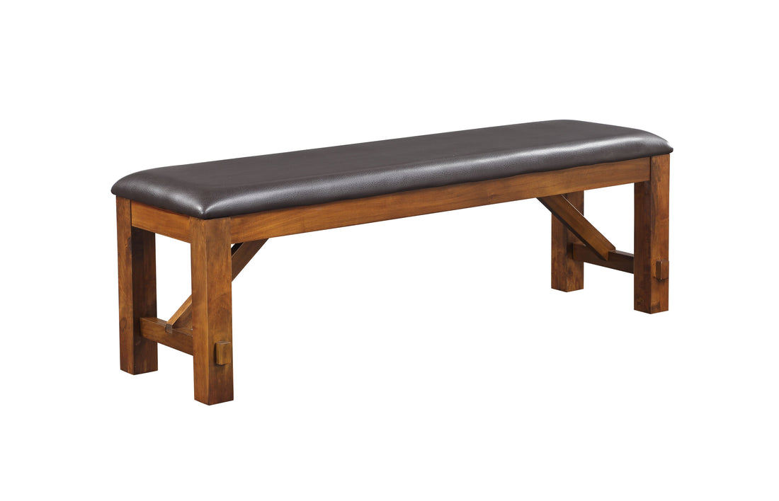 Espresso And Walnut Bench With Padded Seat Espresso Dining Room Faux Leather