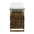 Mabyn Console Cabinet, Brass & Antique Brown Finish Ac01923 Brown Wood